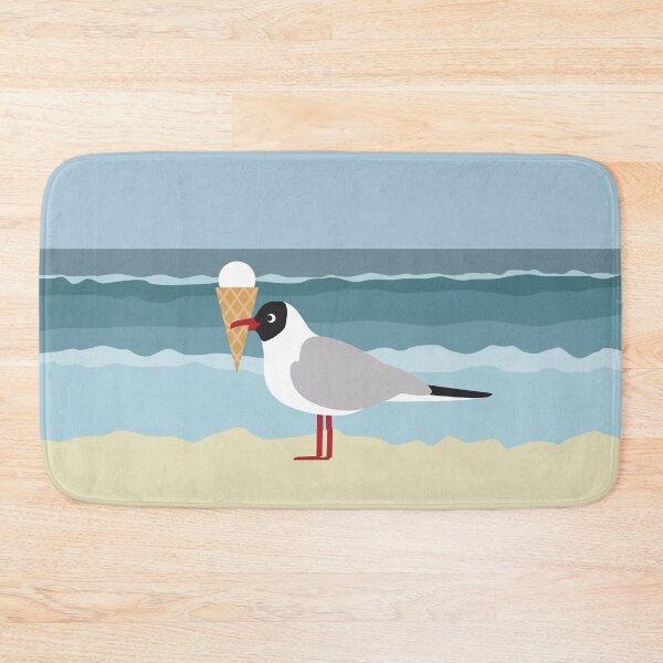Item preview, Cute seagull with ice cream by the sea designed and sold by Darina Gulbina.