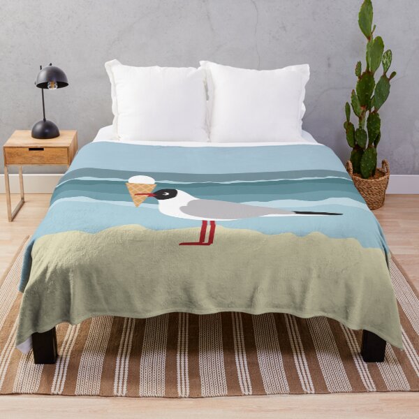 Item preview, Cute seagull with ice cream by the sea designed and sold by Darina Gulbina.