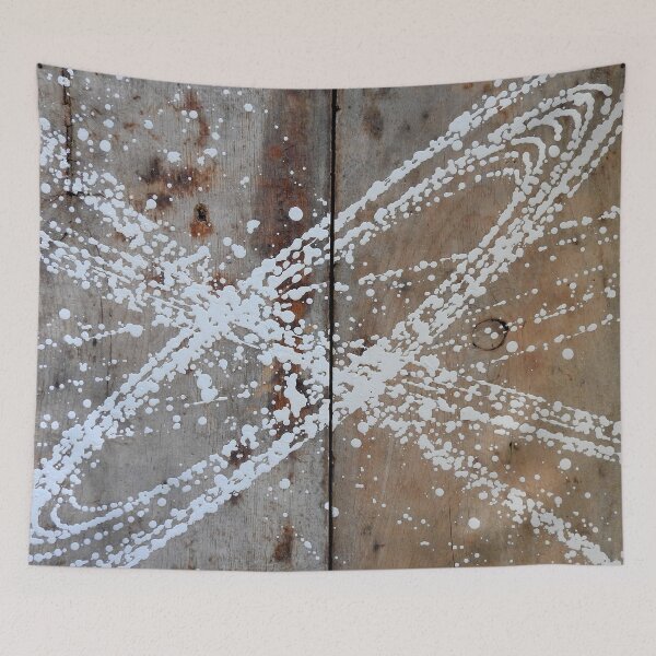 Item preview, pendulum galaxy painting on old wood designed and sold by Stephanie  Skeem.