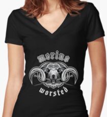 Heavy Metal Knitting - Merino - Worsted Women's Fitted V-Neck T-Shirt