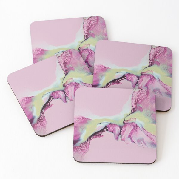 Item preview, Beautiful and Charming Pink, Plum, and Tan Abstract Fluid Art Acrylic Pour  designed and sold by CrystalCoast.
