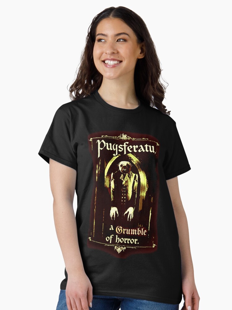 Thumbnail 1 of 7, Classic T-Shirt, Pugsferatu: A Grumble of Horror designed and sold by MoriVond.