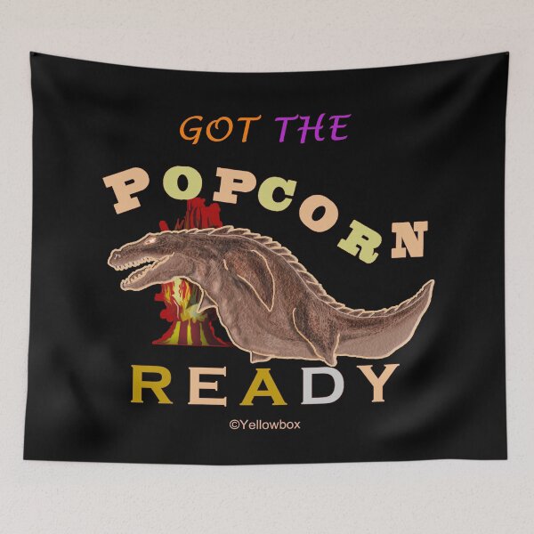 Item preview, Got The Popcorn Ready to watch monster movie- Yellowbox ink painting designed and sold by twyellowbox.