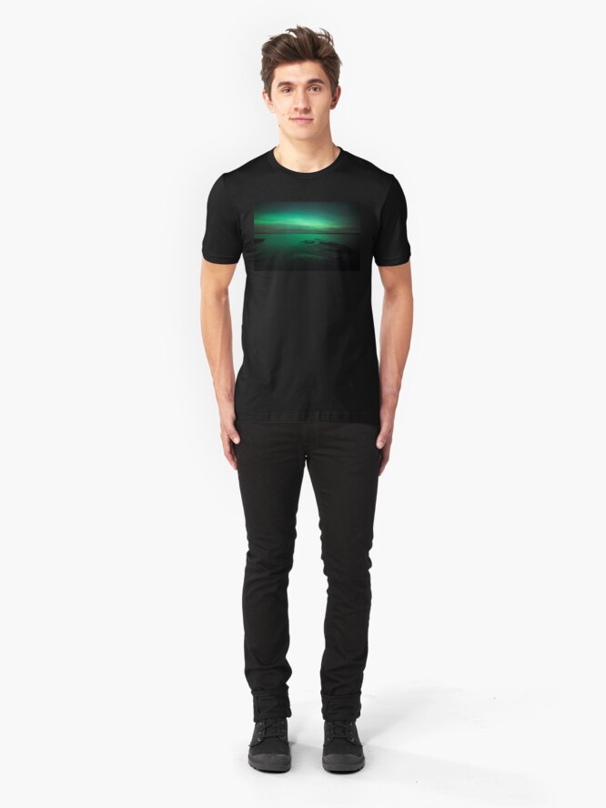 Alternate view of Mystic northern lights glow Slim Fit T-Shirt