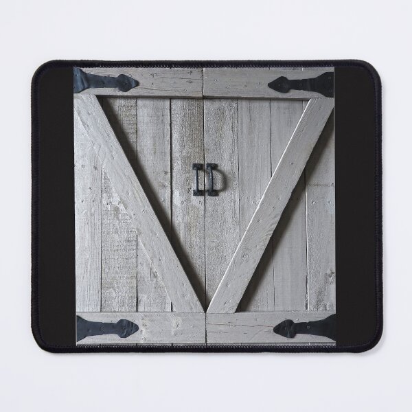 Item preview, gray barn wood shutters, with black hinges designed and sold by Stephanie Skeem.