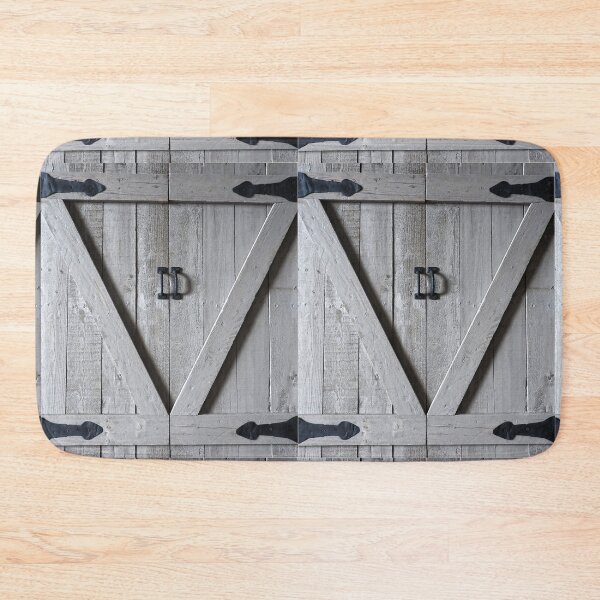 Item preview, gray barn wood shutters, with black hinges  designed and sold by Stephanie  Skeem.