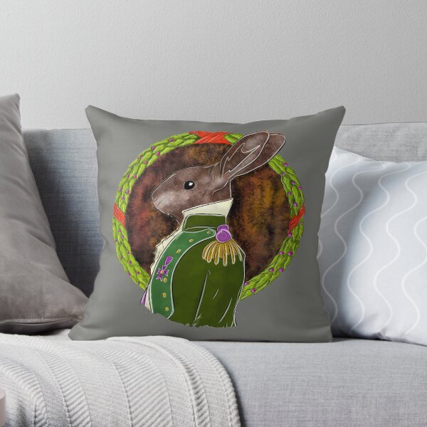 Formal rabbit Throw Pillow