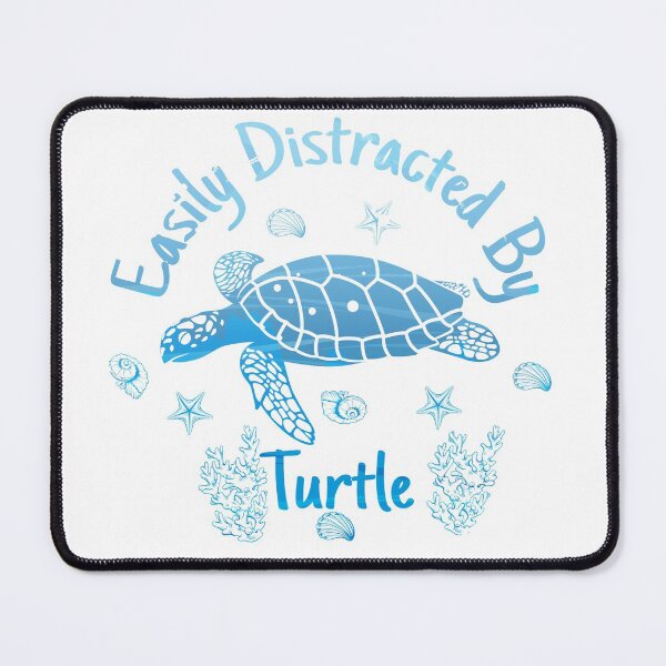 Item preview, Easily distracted by turtle quote, cute design turtle and sea shells designed and sold by Faty-Za.