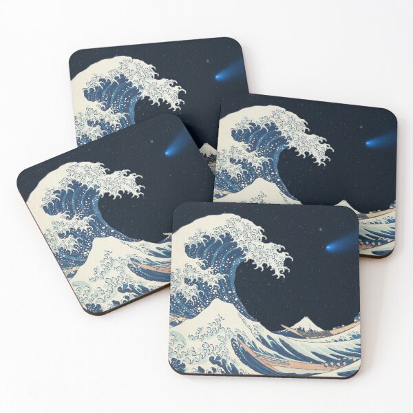 Item preview, The Great Wave off Kanagawa with Blue Comet designed and sold by evibes.