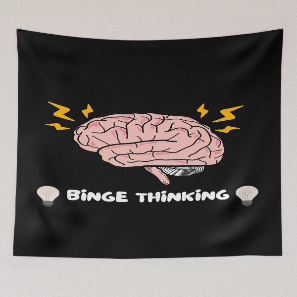 Item preview, Binge Thinking Brain Lightning Light Bulb designed and sold by Write-to-Rebel.