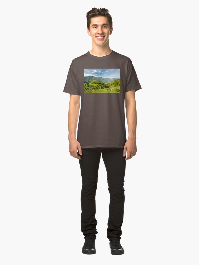 Alternate view of Rice fields in china Classic T-Shirt