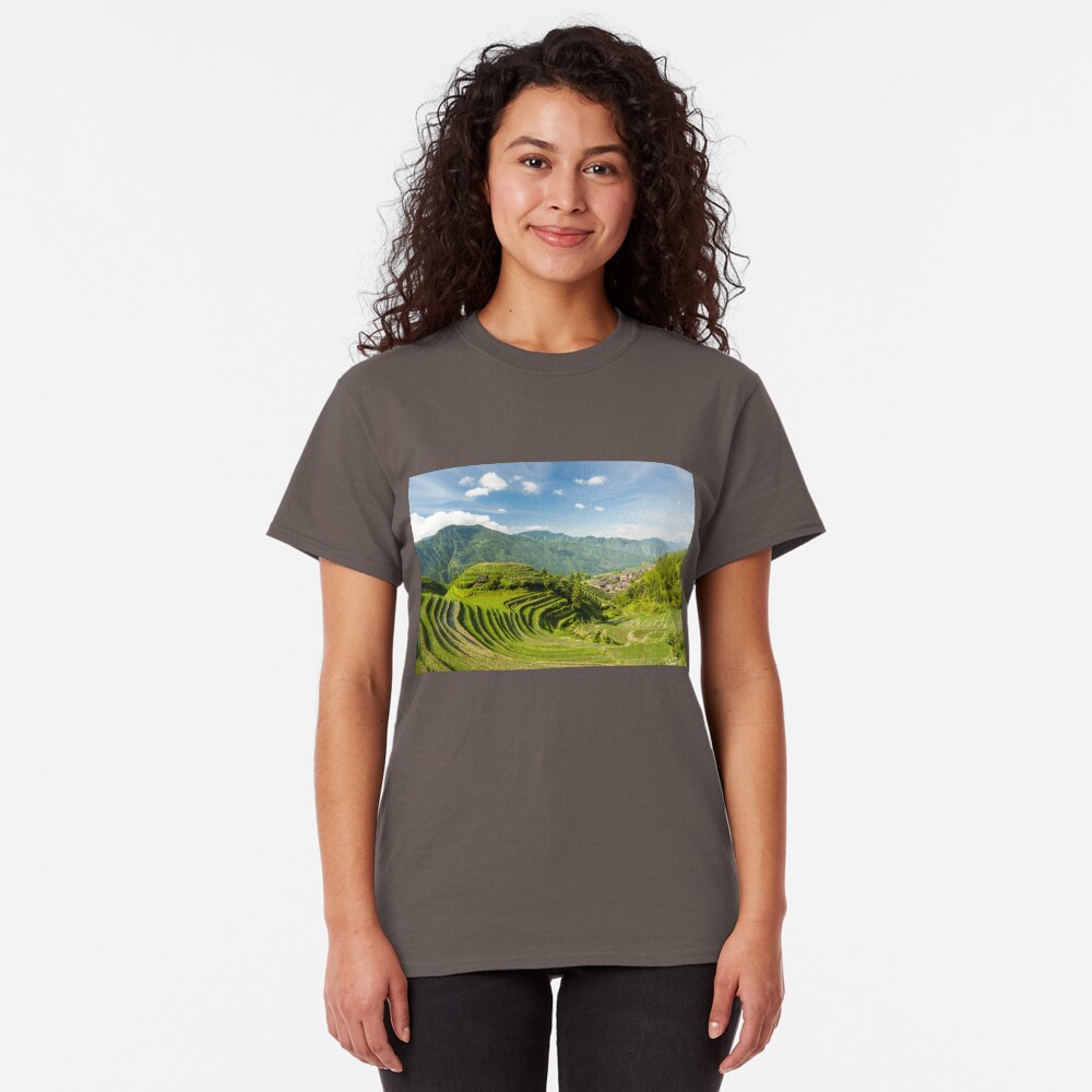 Rice fields in china Classic T-Shirt