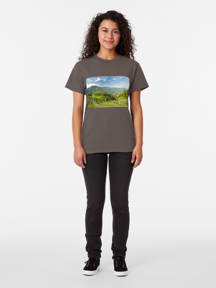 Alternate view of Rice fields in china Classic T-Shirt