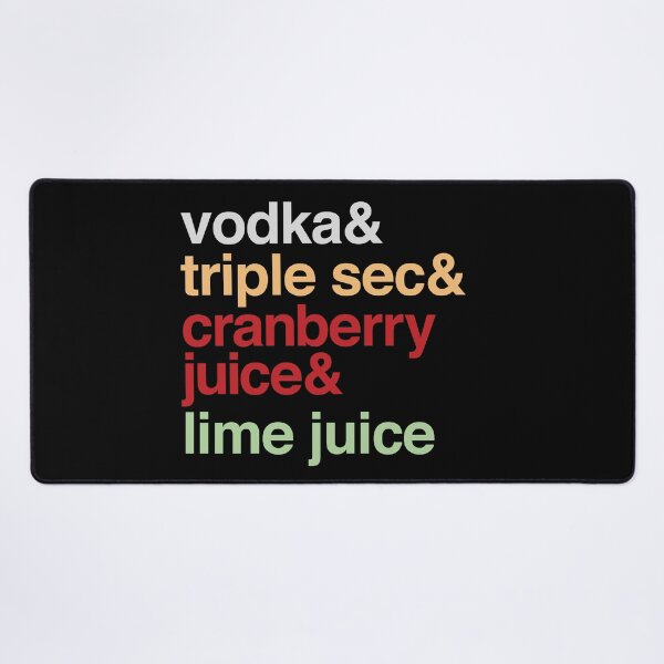 Item preview, Deconstructed Cosmopolitan: vodka & triple sec & cranberry juice & lime juice (list of cocktail ingredients in true-to-life colors) designed and sold by Ofeefee.