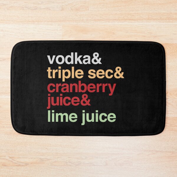 Item preview, Deconstructed Cosmopolitan: vodka & triple sec & cranberry juice & lime juice (list of cocktail ingredients in true-to-life colors) designed and sold by Ofeefee.