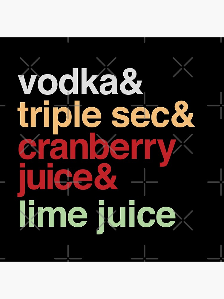 "Deconstructed Cosmopolitan vodka & triple sec & cranberry juice