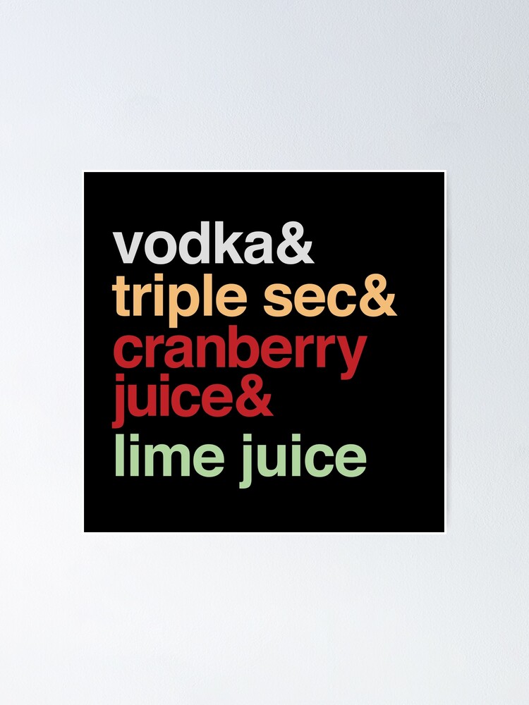 "Deconstructed Cosmopolitan vodka & triple sec & cranberry juice