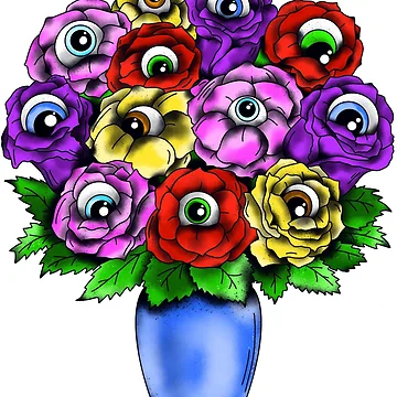Artwork thumbnail, Colorful Eyeball Roses by missmann