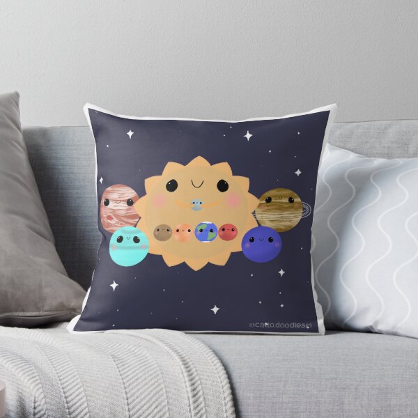 Solar System Family Portrait Throw Pillow