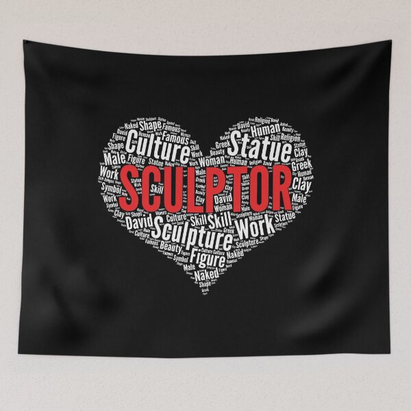 Item preview, Sculptor Artist Heart Shape Word Cloud Design design designed and sold by theodoros20.