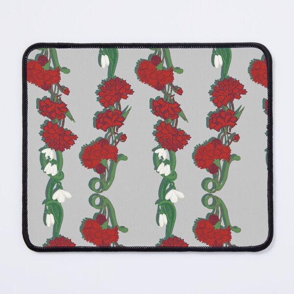 Item preview, Pattern - Strand of hand-drawn carnation and snow drops designed and sold by Eejee-SK.