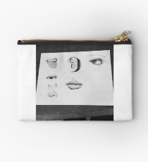 Facial Features Pen and ink art Studio Pouch