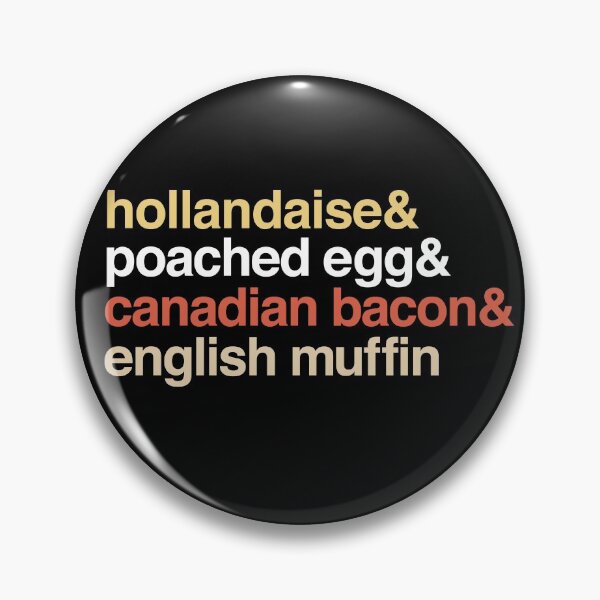 Item preview, Deconstructed Eggs Benedict: hollandaise & poached egg & canadian bacon & english muffin (list of ingredients in real colors) designed and sold by Ofeefee.
