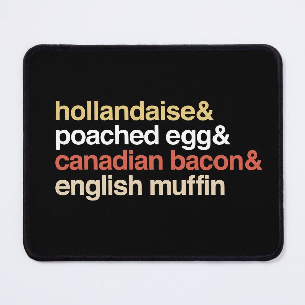 Item preview, Deconstructed Eggs Benedict: hollandaise & poached egg & canadian bacon & english muffin (list of ingredients in real colors) designed and sold by Ofeefee.