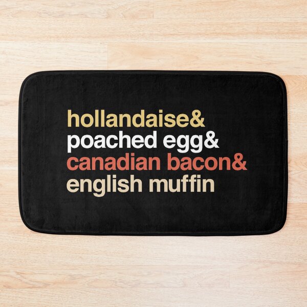 Item preview, Deconstructed Eggs Benedict: hollandaise & poached egg & canadian bacon & english muffin (list of ingredients in real colors) designed and sold by Ofeefee.