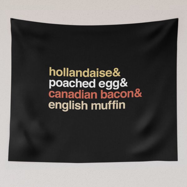 Item preview, Deconstructed Eggs Benedict: hollandaise & poached egg & canadian bacon & english muffin (list of ingredients in real colors) designed and sold by Ofeefee.