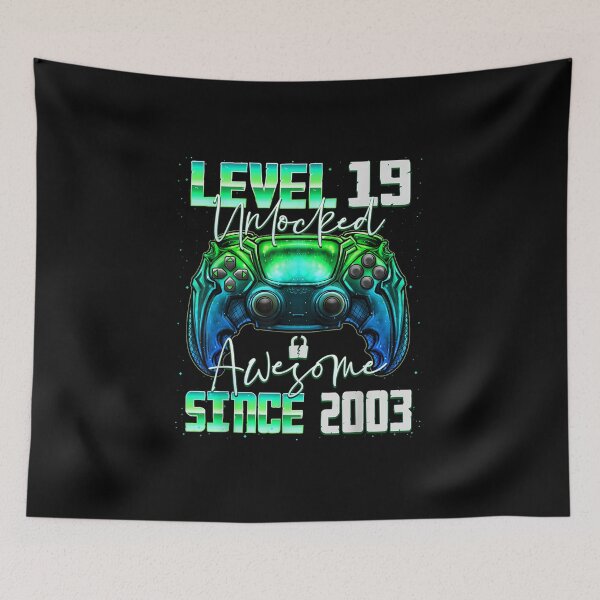 Item preview, Level 19 Unlocked Awesome Since 2003 19th Birthday Gaming designed and sold by Ernieaustin.