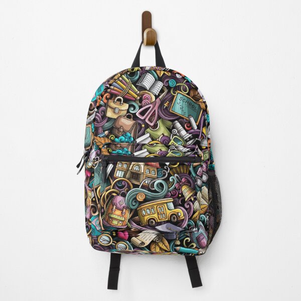 Item preview, School Elements Pattern, Cartoon Doodle Style, Hand drawn School Pattern designed and sold by graphic-genie.