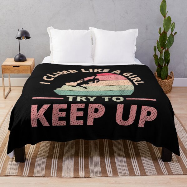 Item preview, Climb Like Girl Rock Climbing Sunset Retro designed and sold by sandyq55.
