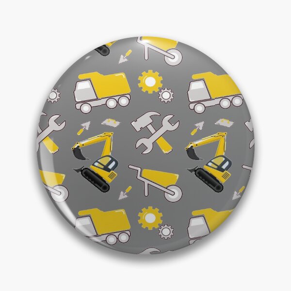 Item preview, Construction Trucks on gray Construction trucks on illuminating Yellow and ultimate gray - Kids Truck Lovers  designed and sold by chetan786.