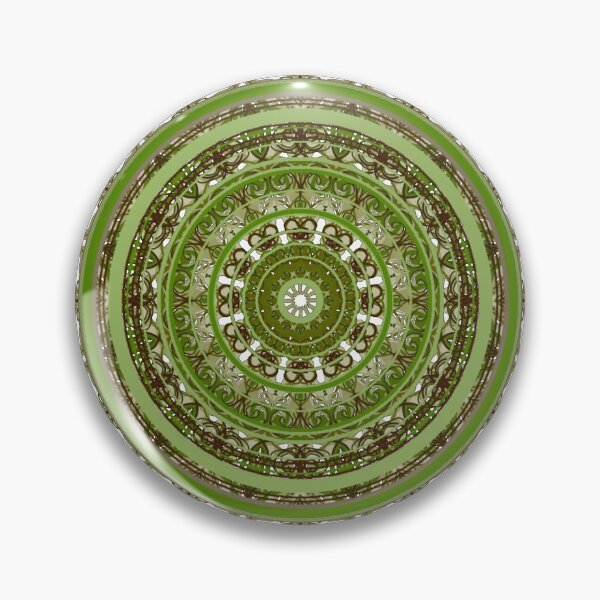 Item preview, ֎ HYPNOTIQUE ֍ Groovy ~*Olive Denim*~ 70s Retro Kitsch Meme Theme ~ Abstract Digital Art ~ Mandala Medallion Kaleidoscope Sacred Geometry~colorful tones~psychadelic bulls eye target designed and sold by Spinning Plates 360.