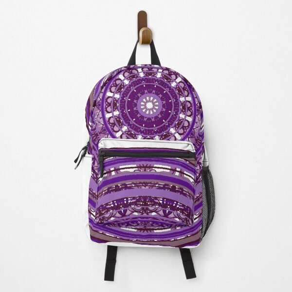 Item preview, ֎ HYPNOTIQUE ֍ Groovy ~*Purple Denim*~ 70s Retro Kitsch Meme Theme ~ Abstract Digital Art ~ Mandala Medallion Kaleidoscope Sacred Geometry~colorful tones~psychadelic bulls eye target designed and sold by Spinning Plates 360.
