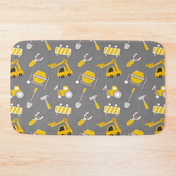 Item preview, Construction Trucks on gray Construction trucks on illuminating Yellow and ultimate gray - Kids Truck Lovers  designed and sold by chetan786.
