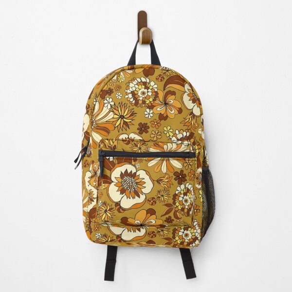 Item preview, 70s Vintage Flower Power floral pattern, orange, mustard, yellow designed and sold by chrissyink.
