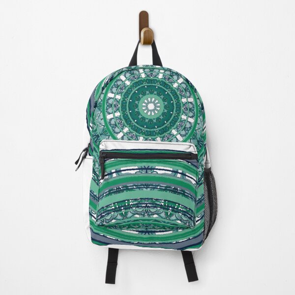 Item preview, ֎ HYPNOTIQUE ֍ Groovy ~*Green Denim*~ 70s Retro Kitsch Meme Theme ~ Abstract Digital Art ~ Mandala Medallion Kaleidoscope Sacred Geometry~colorful tones~psychadelic bulls eye target designed and sold by Spinning Plates 360.