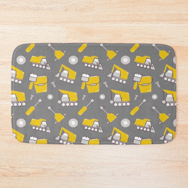 Item preview, Construction Trucks on gray Construction trucks on illuminating Yellow and ultimate gray - Kids Truck Lovers  designed and sold by chetan786.