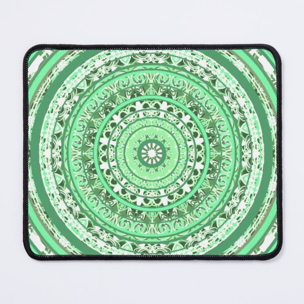 Item preview, ֎ HYPNOTIQUE ֍ Groovy ~*Mint Denim*~ 70s Retro Kitsch Meme Theme ~ Abstract Digital Art ~ Mandala Medallion Kaleidoscope Sacred Geometry~colorful tones~psychadelic bulls eye target designed and sold by Spinning Plates 360.