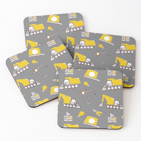 Item preview, Construction Trucks on gray Construction trucks on illuminating Yellow and ultimate gray - Kids Truck Lovers  designed and sold by chetan786.