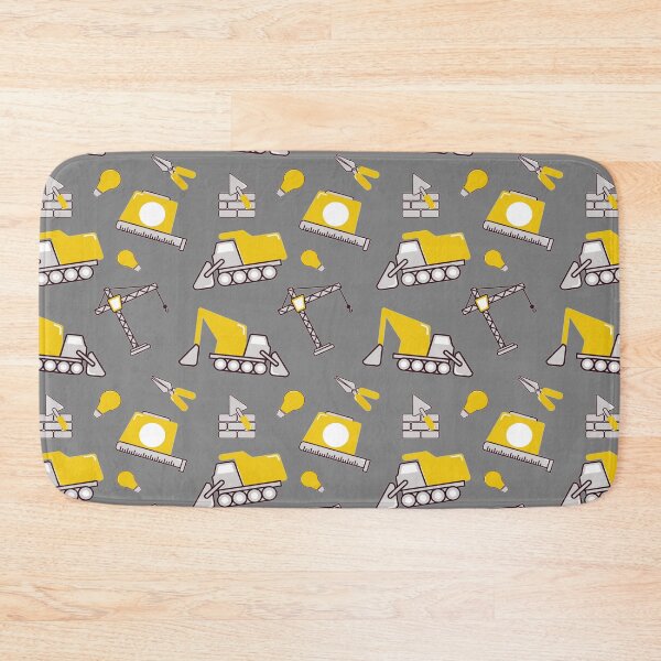 Item preview, Construction Trucks on gray Construction trucks on illuminating Yellow and ultimate gray - Kids Truck Lovers  designed and sold by chetan786.