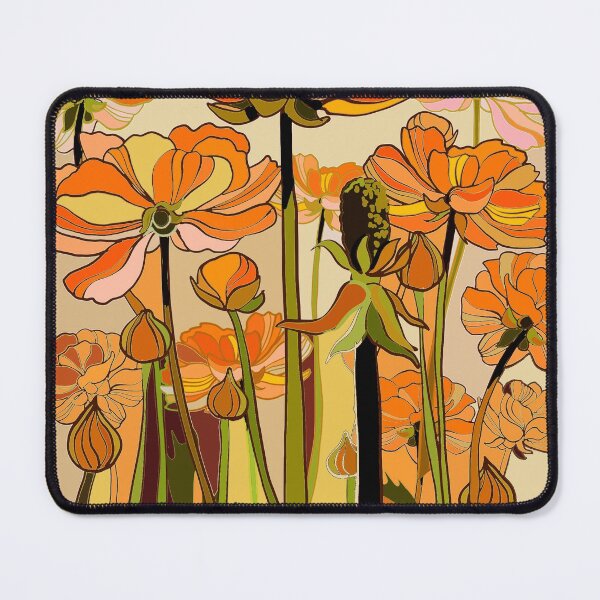Item preview, 70s retro California Poppies - vintage, boho, orange, vintage designed and sold by chrissyink.