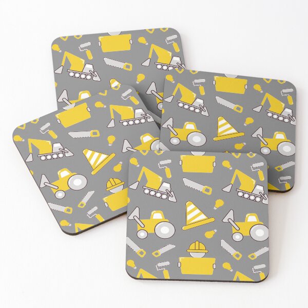 Item preview, Construction Trucks on gray Construction trucks on illuminating Yellow and ultimate gray - Kids Truck Lovers  designed and sold by chetan786.