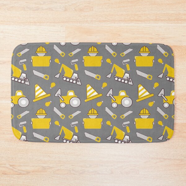 Item preview, Construction Trucks on gray Construction trucks on illuminating Yellow and ultimate gray - Kids Truck Lovers  designed and sold by chetan786.