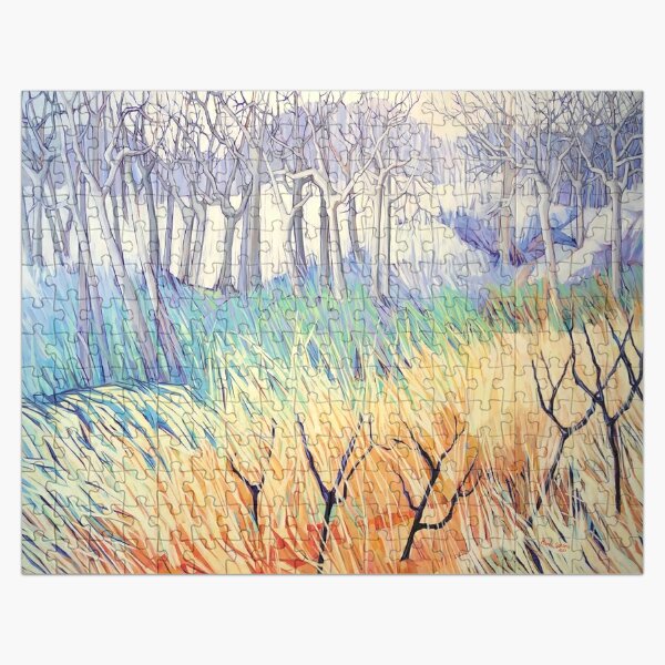 Norway: winter forest. Triptych. Oil on linen.  Jigsaw Puzzle