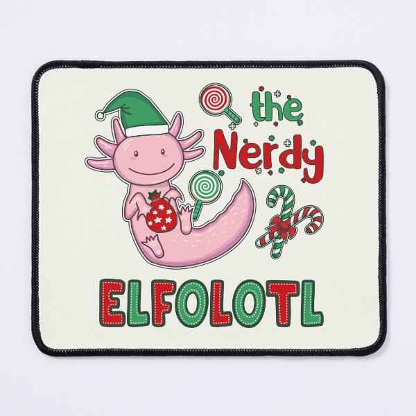 Item preview, Christmas Axolotl Elf - The Nerdy Elfolotl designed and sold by GrimButterfly.