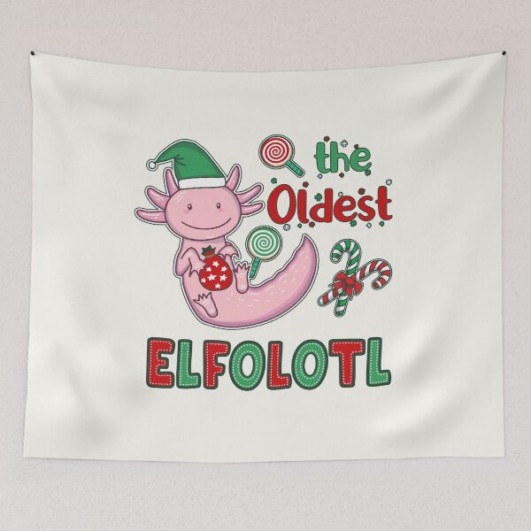 Item preview, Christmas Axolotl Elf - The Oldest Elfolotl designed and sold by GrimButterfly.