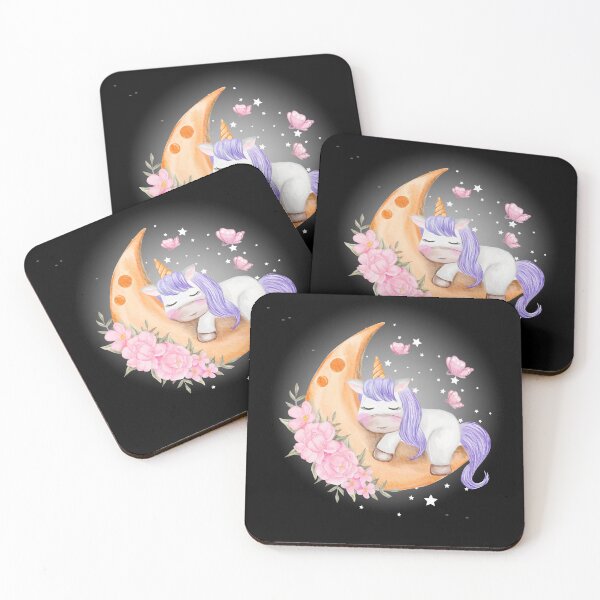 Item preview, Unicorn Sleeping on Moon-cute gift for babies designed and sold by BRtisticDesigns.